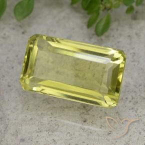 Quarzo Giallo verde naturale da 10.23 ct, Taglio smeraldo, VVS-VS