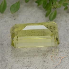 Quarzo Giallo verde naturale da 10.23 ct, Taglio smeraldo, VVS-VS