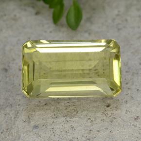 Quarzo naturale giallo da 6,60 ct, taglio smeraldo, VVS-VS