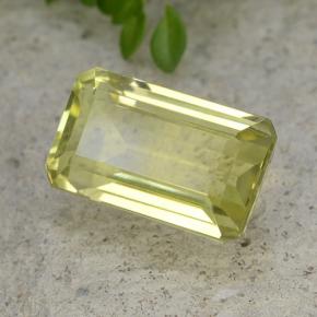 Quarzo naturale giallo da 6,60 ct, taglio smeraldo, VVS-VS