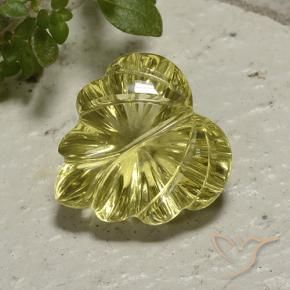 Quarzo Giallo medio naturale da 12.42 ct, Taglio a fiore, Trasparente