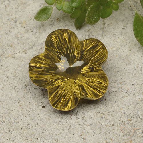 6.05ct Naturale Oro medio Quarzo, Taglio a fiore, Trasparente