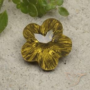 Quarzo Oro medio naturale da 6.05 ct, Taglio a fiore, Trasparente