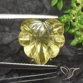 Quarzo Giallo Ananas Chiaro naturale da 8.86 ct, Taglio a fiore, Trasparente