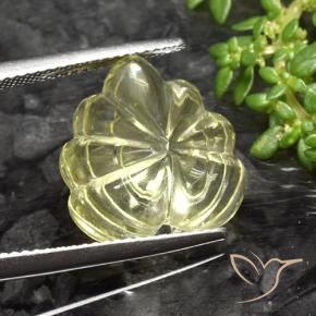 Quarzo Laguna Gialla naturale da 8.67 ct, Taglio a fiore, Trasparente