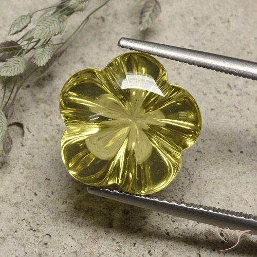 10.09ct Naturale Laguna Gialla Quarzo, Taglio a fiore, Trasparente
