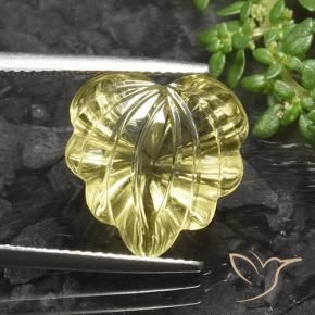 Quarzo Giallo pallido naturale da 10.17 ct, Taglio a fiore, Trasparente