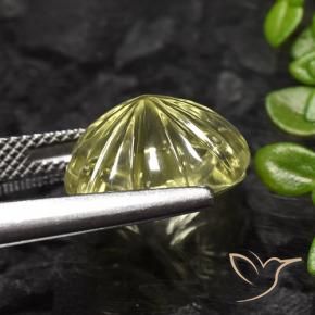 Quarzo Giallo mais chiaro naturale da 7.25 ct, Taglio a fiore, Trasparente