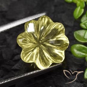 Quarzo Giallo Ananas Chiaro naturale da 8.23 ct, Taglio a fiore, Trasparente