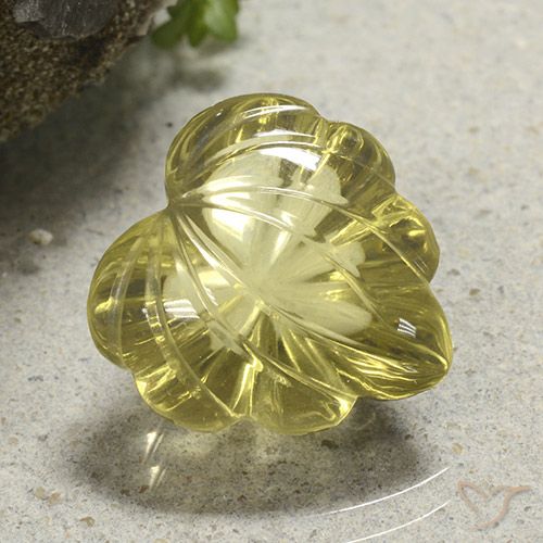 9.86ct Naturale Giallo medio-chiaro Quarzo, Taglio a fiore, Trasparente