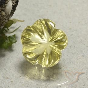 Quarzo Giallo medio-chiaro naturale da 9.60 ct, Taglio a fiore, Trasparente