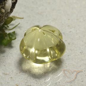 Quarzo Giallo medio-chiaro naturale da 9.60 ct, Taglio a fiore, Trasparente