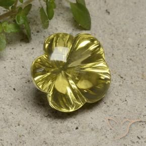Quarzo Giallo pallido naturale da 10.17 ct, Taglio a fiore, Trasparente