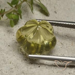 Quarzo Giallo pallido naturale da 10.17 ct, Taglio a fiore, Trasparente
