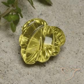 Quarzo Giallo medio-chiaro naturale da 7.41 ct, Taglio a fiore, Trasparente