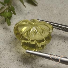 Quarzo Giallo medio-chiaro naturale da 7.41 ct, Taglio a fiore, Trasparente