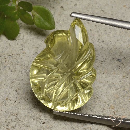 9.00ct Naturale Laguna Gialla Quarzo, Taglio a fiore, Trasparente