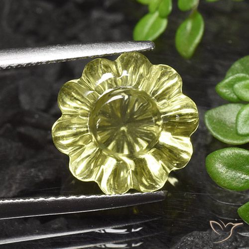 7.20ct Naturale Giallo medio Quarzo, Taglio a fiore, Trasparente