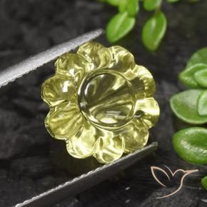 Quarzo Giallo medio naturale da 7.20 ct, Taglio a fiore, Trasparente
