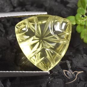 Quarzo Giallo chiaro naturale da 9.06 ct, Taglio trillion, Trasparente