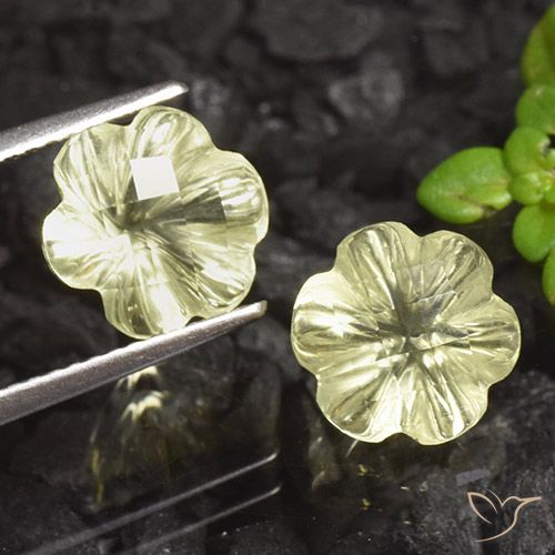 5.15ctw Naturale Limone giallo Quarzo, Taglio a fiore, Trasparente