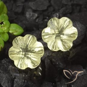 Gemme di Quarzo Limone giallo naturale da 5.15 ct, Taglio a fiore, Trasparente