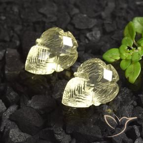 Gemme di Quarzo Giallo medio-chiaro naturale da 9.49 ct, Taglio a fiore, Trasparente