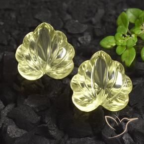 Gemme di Quarzo Giallo chiaro naturale da 14.91 ct, Taglio a fiore, Trasparente