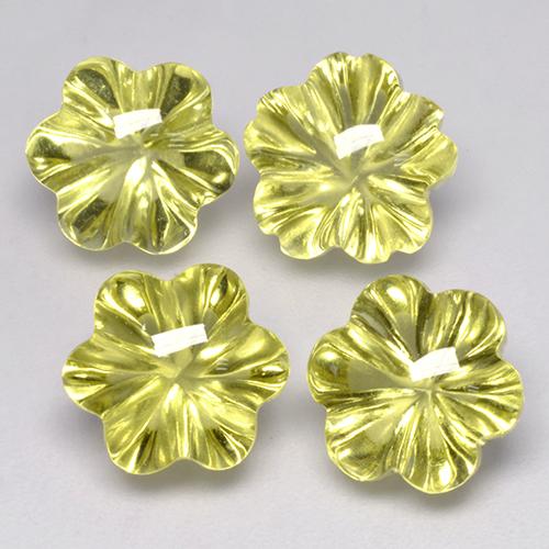 15.85ctw Naturale Giallo verdastro Quarzo, Taglio a fiore, Trasparente