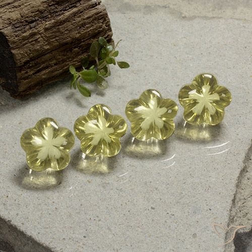 20.16ctw Naturale Giallo chiaro Quarzo, Taglio a fiore, Trasparente