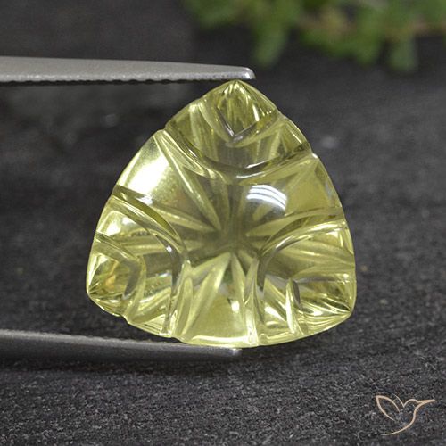 6.90ct Naturale Giallo chiaro Quarzo, Taglio trillion, Trasparente