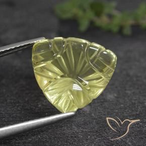 Quarzo Giallo chiaro naturale da 6.90 ct, Taglio trillion, Trasparente