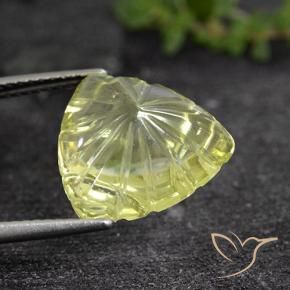 Quarzo Giallo chiaro naturale da 6.90 ct, Taglio trillion, Trasparente