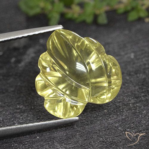 6.61ct Naturale Giallo medio Quarzo, Taglio a fiore, Trasparente