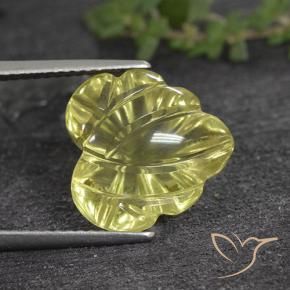 Quarzo Giallo medio naturale da 6.61 ct, Taglio a fiore, Trasparente