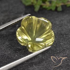 Quarzo Giallo medio naturale da 8.05 ct, Taglio a fiore, Trasparente
