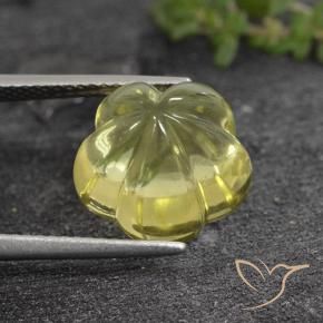 Quarzo Giallo medio naturale da 8.05 ct, Taglio a fiore, Trasparente