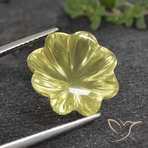 Quarzo Giallo Ananas Chiaro naturale da 9.33 ct, Taglio a fiore, Trasparente