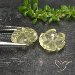 Gemme di Quarzo Giallo pallido naturale da 3.99 ct, Taglio a fiore, Trasparente