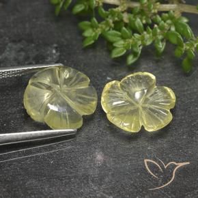 Gemme di Quarzo Giallo medio-chiaro naturale da 7.52 ct, Taglio a fiore, Trasparente