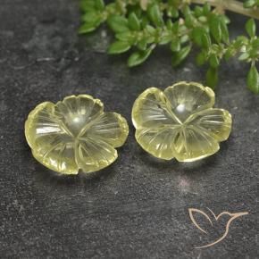 Gemme di Quarzo Limone giallo naturale da 6.24 ct, Taglio a fiore, Trasparente