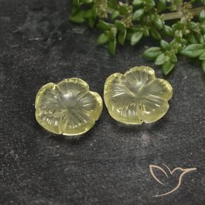 Gemme di Quarzo Giallo medio naturale da 5.03 ct, Taglio a fiore, Trasparente