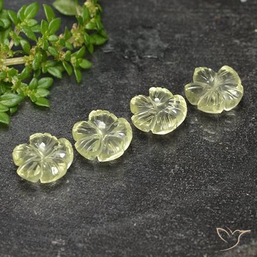 Gemme di Quarzo Giallo chiaro naturale da 6.88 ct, Taglio a fiore, Trasparente