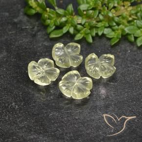 Gemme di Quarzo Giallo chiaro naturale da 3.60 ct, Taglio a fiore, Trasparente