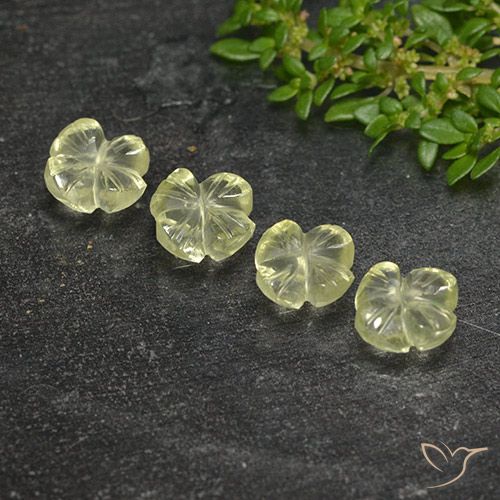 4.98ctw Naturale Giallo chiaro Quarzo, Taglio a fiore, Trasparente