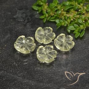 Gemme di Quarzo Giallo chiaro naturale da 5.18 ct, Taglio a fiore, Trasparente