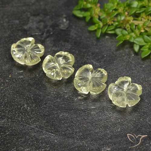 5.24ctw Naturale Giallo chiaro verdastro Quarzo, Taglio a fiore, Trasparente