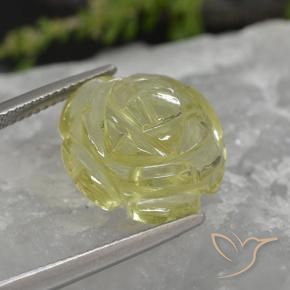 Quarzo Giallo Ananas Chiaro naturale da 11.38 ct, Taglio a fiore, Trasparente