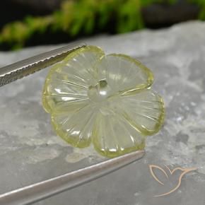 Quarzo Giallo Ananas Chiaro naturale da 5.62 ct, Taglio a fiore, Trasparente