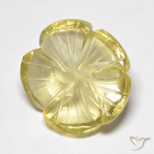 8.15ct Naturale Giallo medio Quarzo, Taglio a fiore, Trasparente